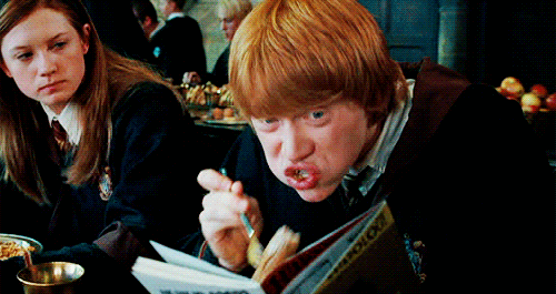 ron weasley eats and reads