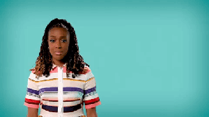 Chescaleigh stands in front of a teal background and speaks directly to the camera. The caption says "YOU ARE AMAZING."